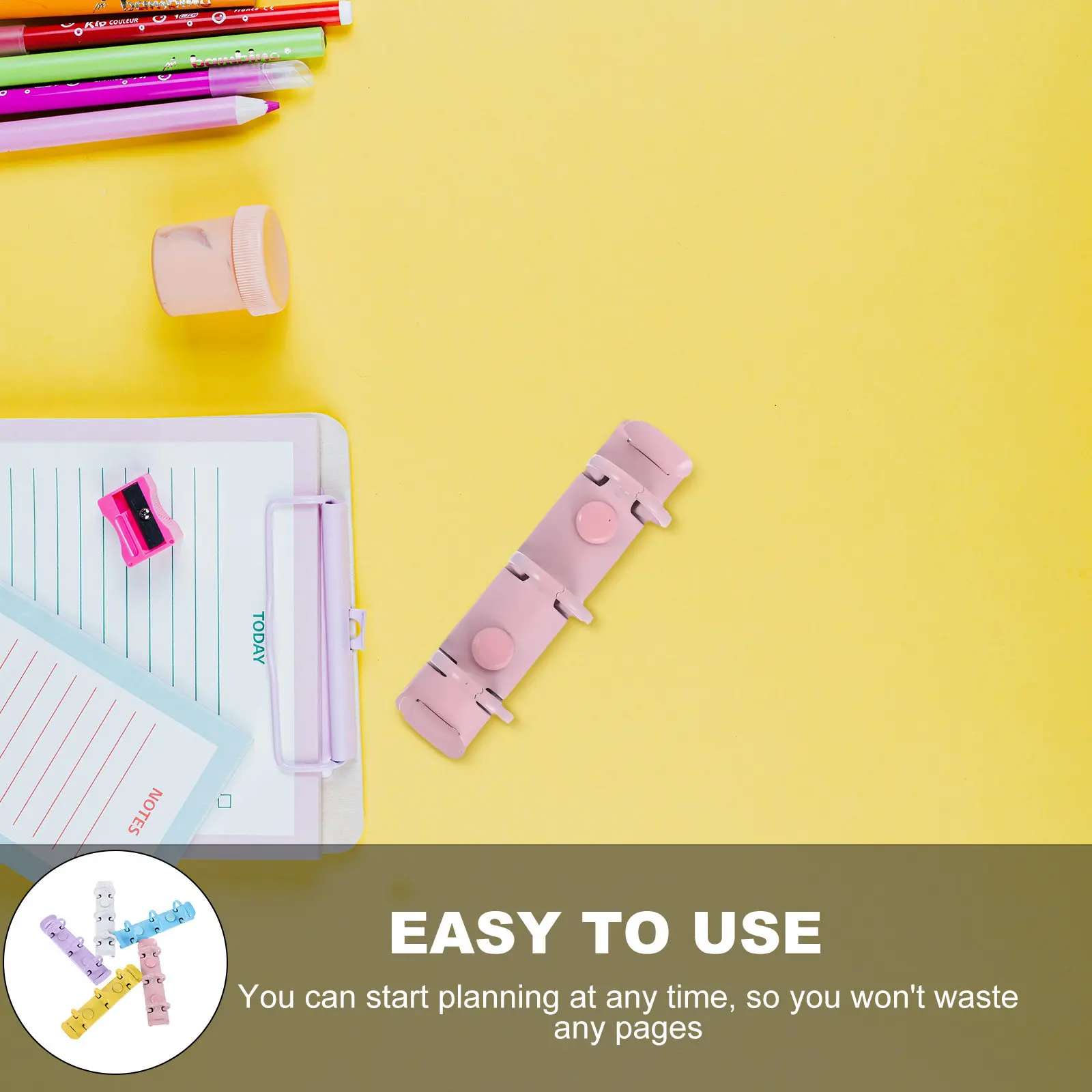 5Pcs 바인더 링 루즈 리프 링 금속 개봉 가능 북 클립 멀티 컬러 스크랩북 노트 플래시 카드 링 루즈 리프 노트북