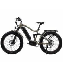 Bafang-bicicleta eléctrica de 48V y 17,5ah, bicicleta de montaña con suspensión completa de 1000W, rueda ancha de 26x4,0, máxima 50 Km/h
