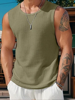 Men’s Ribbed Knit Tank Tops for Workout and Casual Wear