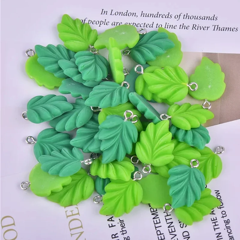 10Pcs New Plant Leaf Resin Charms Ciondolo Per Fai Da Te Orecchino Portachiavi Borsa Braccialetto Creazione Di Gioielli