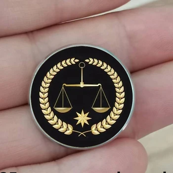 독특한 법관 심판 유리 브로치 판사, 섬세한 균형 귀걸이, 볼록 라운드 패션 주얼리, 신상