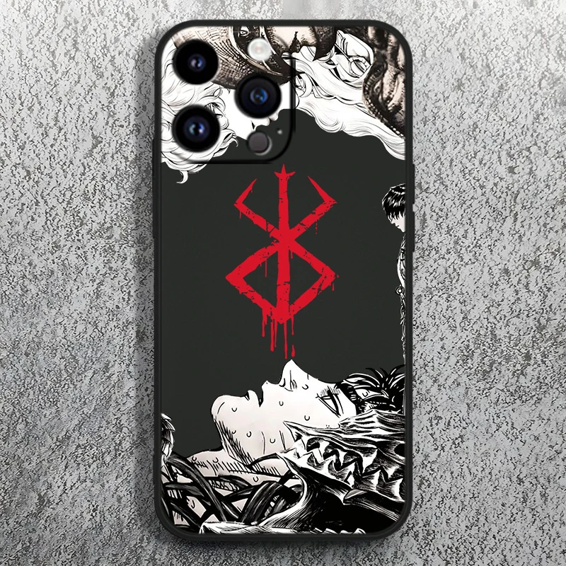 thumbnail image 1 of Berserk Comics Anime para Apple iPhone 15 14 13 12 Mini 11 XS XR X 8 7 Pro Max Plus funda de silicona suave negra para teléfono, 1 of 5