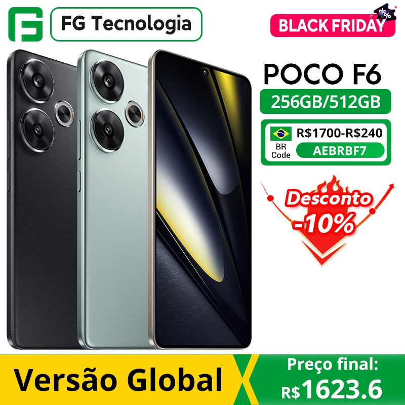 Global Version POCO F6 5G Snapdragon 8s Gen 3 Smartphone 120Hz AMOLED display 90W turbo charging 50MP camera system with OIS