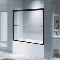 Semi-unframed shower head, tempered safety glass, 56-60 "W shower door 1