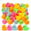 10/25pcs Mini Rubber Ducks Bath Toy For Kids And Toddlers Multicolor Float Rubber Duckling Baby Bath Showers Pool Games Toys 1
