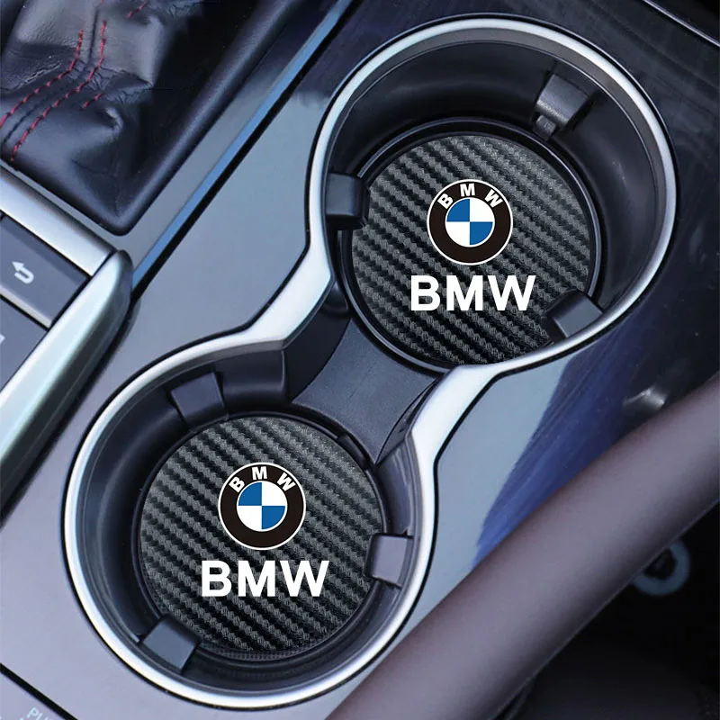 자동차 엠블럼 컵 트로프 매트 코스터 가죽 액세서리, BMW E92 E93 F34 F35 F07 F12 F13 G15 G16 E84 F39 G01 G02 G26 E63, 2 개