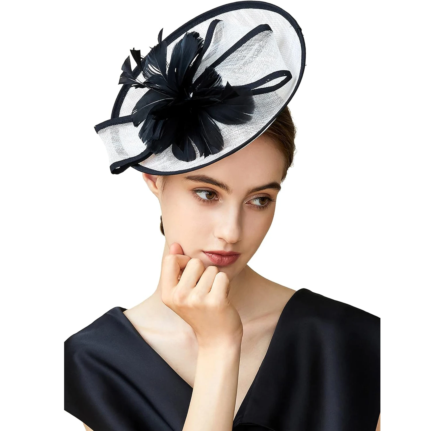 

BABEYOND Tea вечерние Вуалетка шляпа "Кентукки" Вуалетка Коктейльная шляпа-«Таблетка» дерби повязка на голову