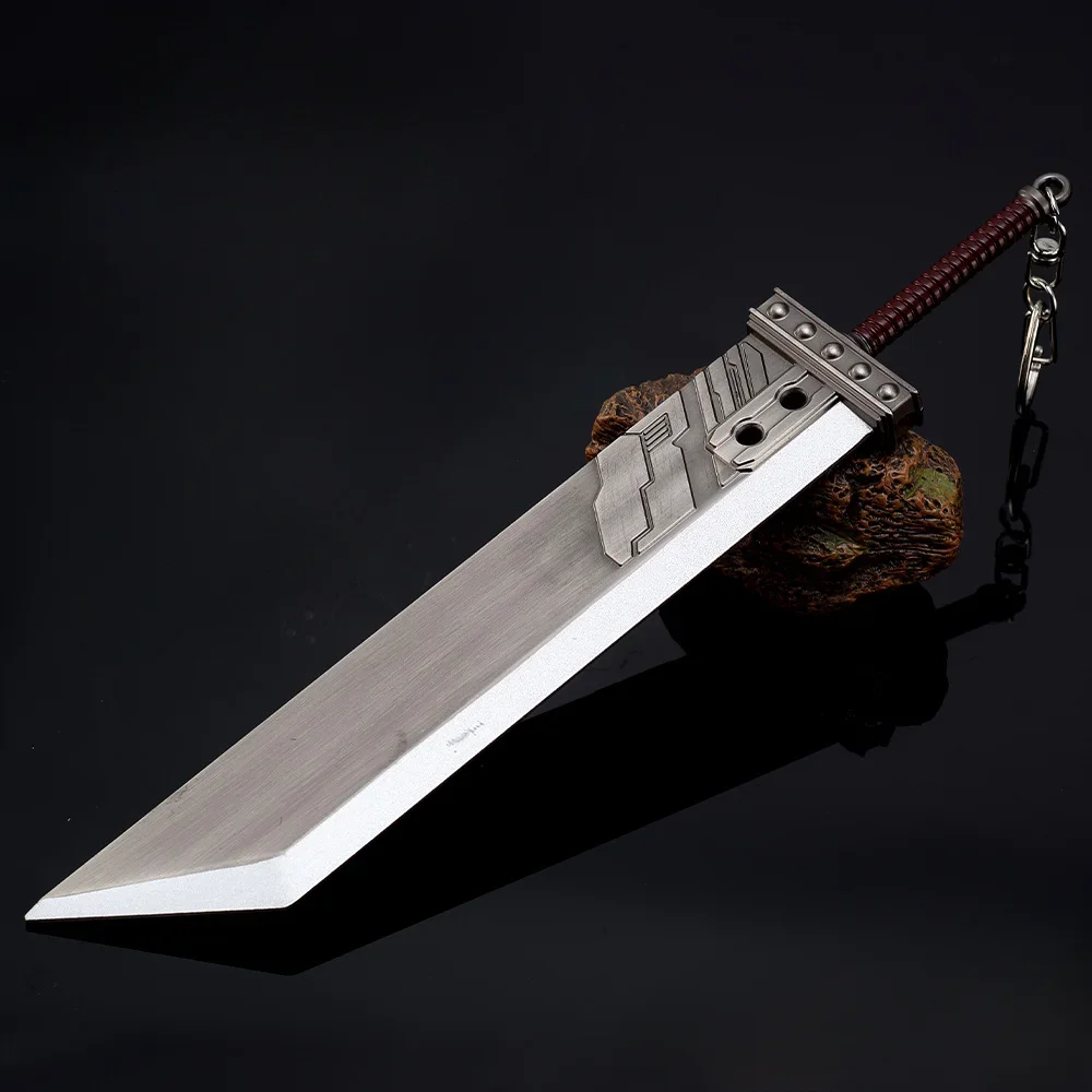 Cosplay Sword 22cm Buster Weapon Keychain Cloud Strife Game Peripherals Metal Samurai Sword Weapon Model Decoration Ornament Crafts Gifts Toys