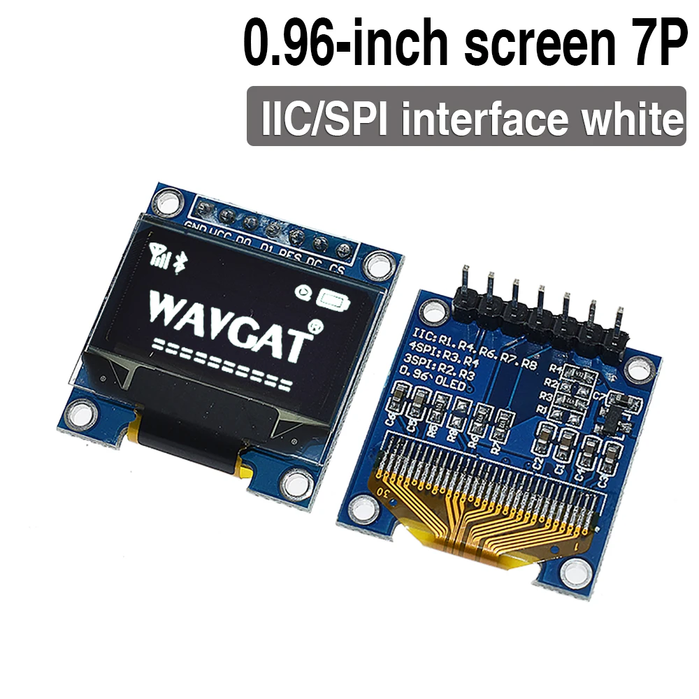 Multi-Color OLED LCD Display Module, 128x64 Resolution, 4-Pin/7-Pin, I2C IIC Serial Interface