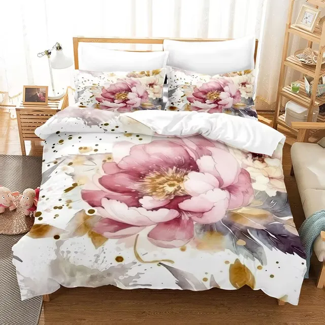 Pink Floral Duvet Set 1