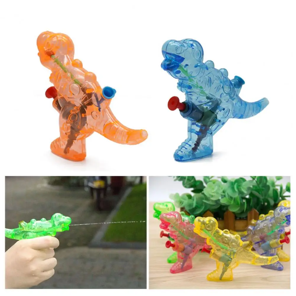 4Pcs Water Shooter Toys Convenient Interactive Mini Cartoon Dinosaur Water Shooter Toys Beach Toy  Water Fight Toys  Water Toys blue pink cartoon pen holder large capacity desk essential small item storage container dinosaur space saving desk storage