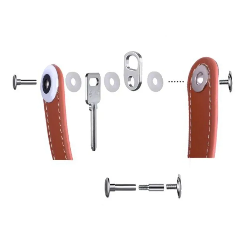 Leather Key Holder Organizer Keychain Wallet Pouch Case Metal Ring Chain Car House Keys Storage Pocket Accessories key case key holder key organizer key purse