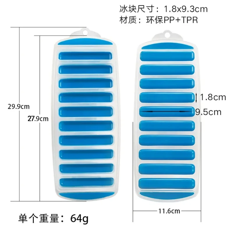 10 Holes Silicone Forms Long Strip Finger Biscuit Silicone Mold Oven Cake Puff Ice Cube Mould Tray Bakeware DIY Baking Tools ice mold ice cream molds