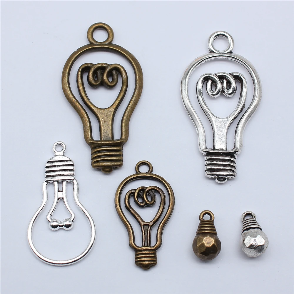 5pcsMetalZincAlloyLightBulbCharmsFitJewelryPendantCharms