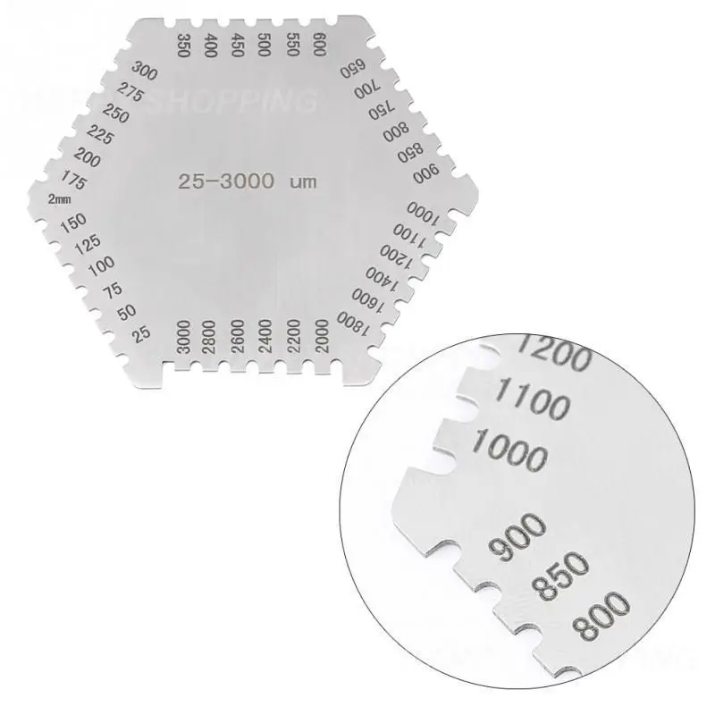 NEW High Precision Wet Diaphragm Thickness Gauge Width Stainless Steel Hexagon Wet Film Comb Instrument Measuring Instruments