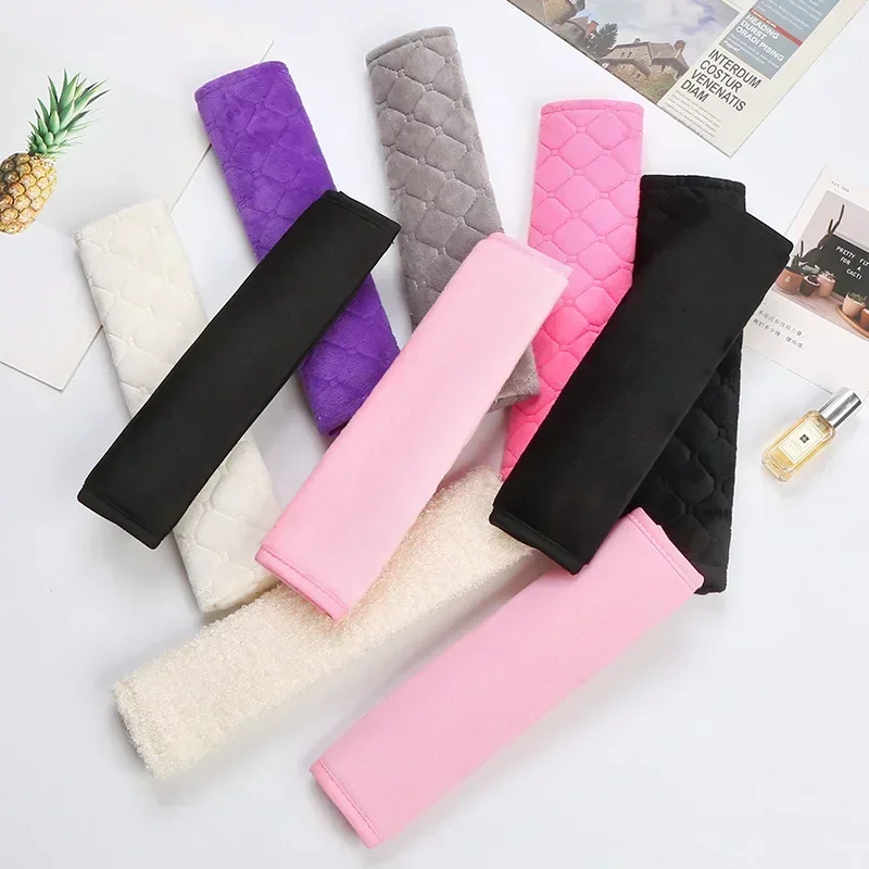 Universal Car Seat Belt Cover Adjustable Plush Car Safety Belt Cover Shoulder Pad for Kids Adults Interior Accessories