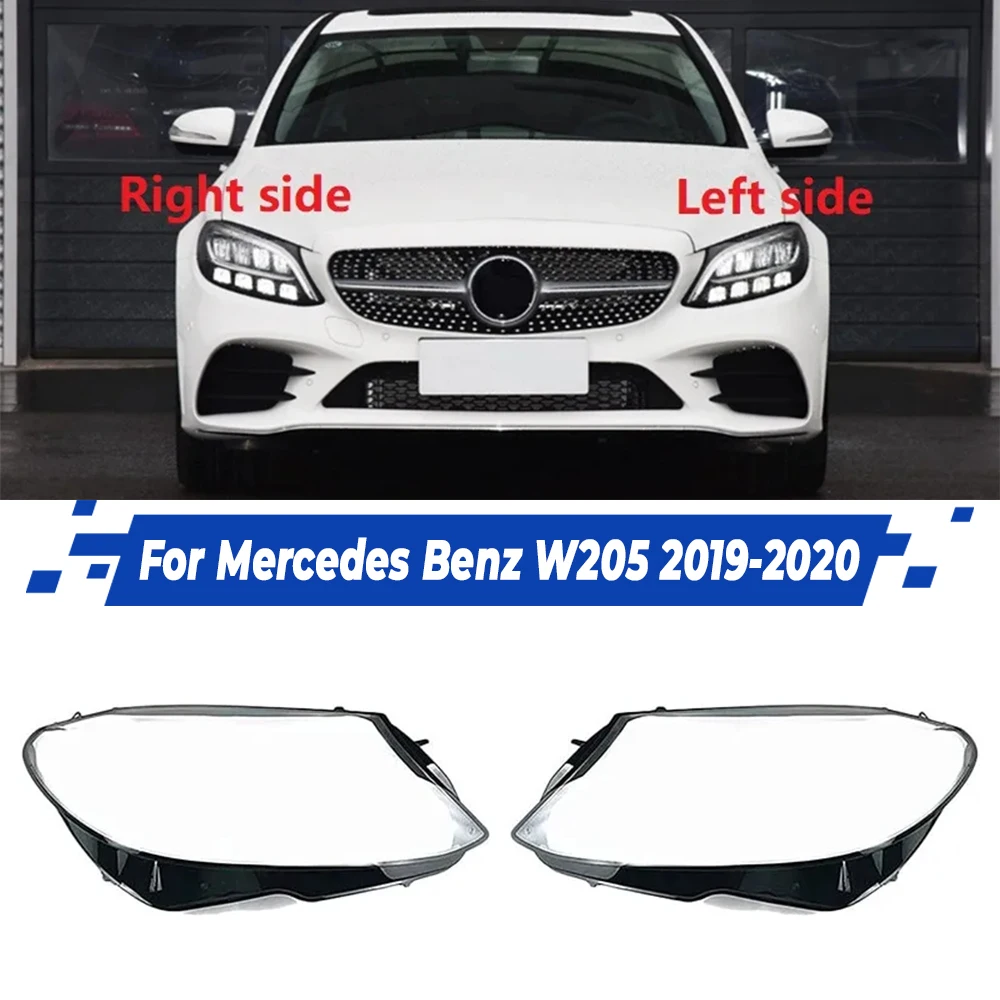 

Car Front Headlight Cover Transparent Lampshade Shell For Mercedes Benz C-class W205 C180 C260L C280 C300 2019 2020 Accessoires