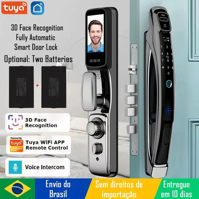 Fechadura Inteligente Tuya Smart com câmera de vigilância Wi-Fi