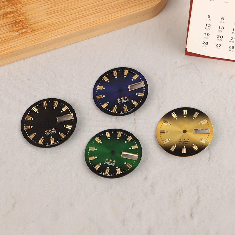 Vintage Dual Calendar Dial with 3 Stars - Men's Watch DIY Accessory