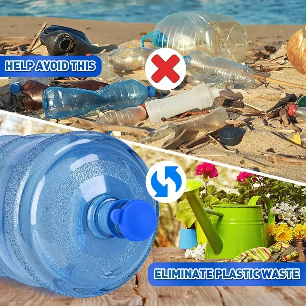 Water Jugs Cap Non-Spill Bottle Caps Inner Plug Durable Thick Reusable Silicone Water Bottle Cover Drinking Bucket