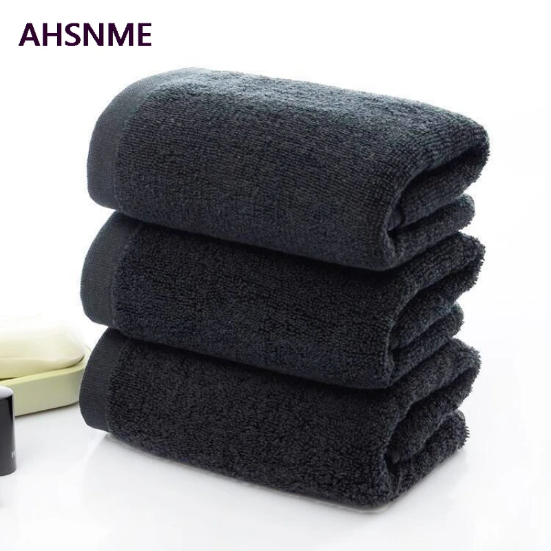 Professional Customized LOGO 100%Cotton Black bath towel Hand Towel Embroidery Name Personalized Towel Gift for Friends Family 3