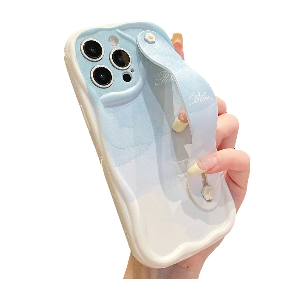 Gradient Phone Case with Wrist Strap and Holder
