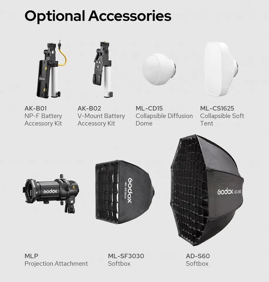 Godox ML60II Bi アクセサリー AK-B01 AK-B02 バッテリー Godox ML60II Bi アクセサリー AK-B01 AK-B02 バッテリー