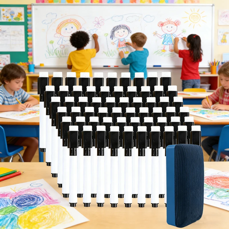 화이트보드 마커 펜, 지우개 캡이 있는 드라이 이레이즈 마커, 사무실 학교 문구..