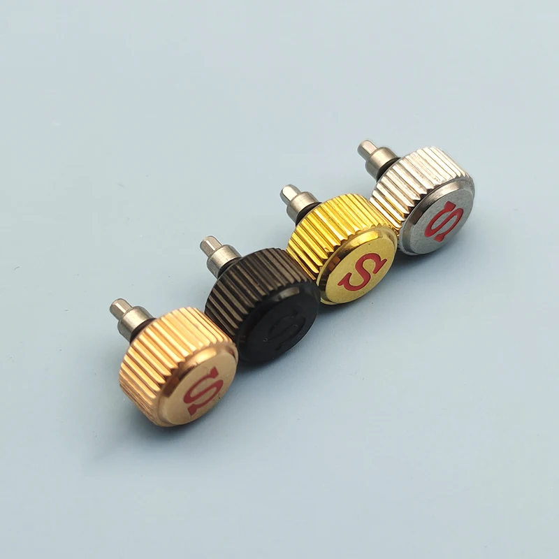 Stripe Watch Crown Mod Seiko Skx007 Srpd Vite-In Crown Signed 'S' Mod Parts Finitura Lucida Fit Skx007 Case Nh35 Nh36 Movement