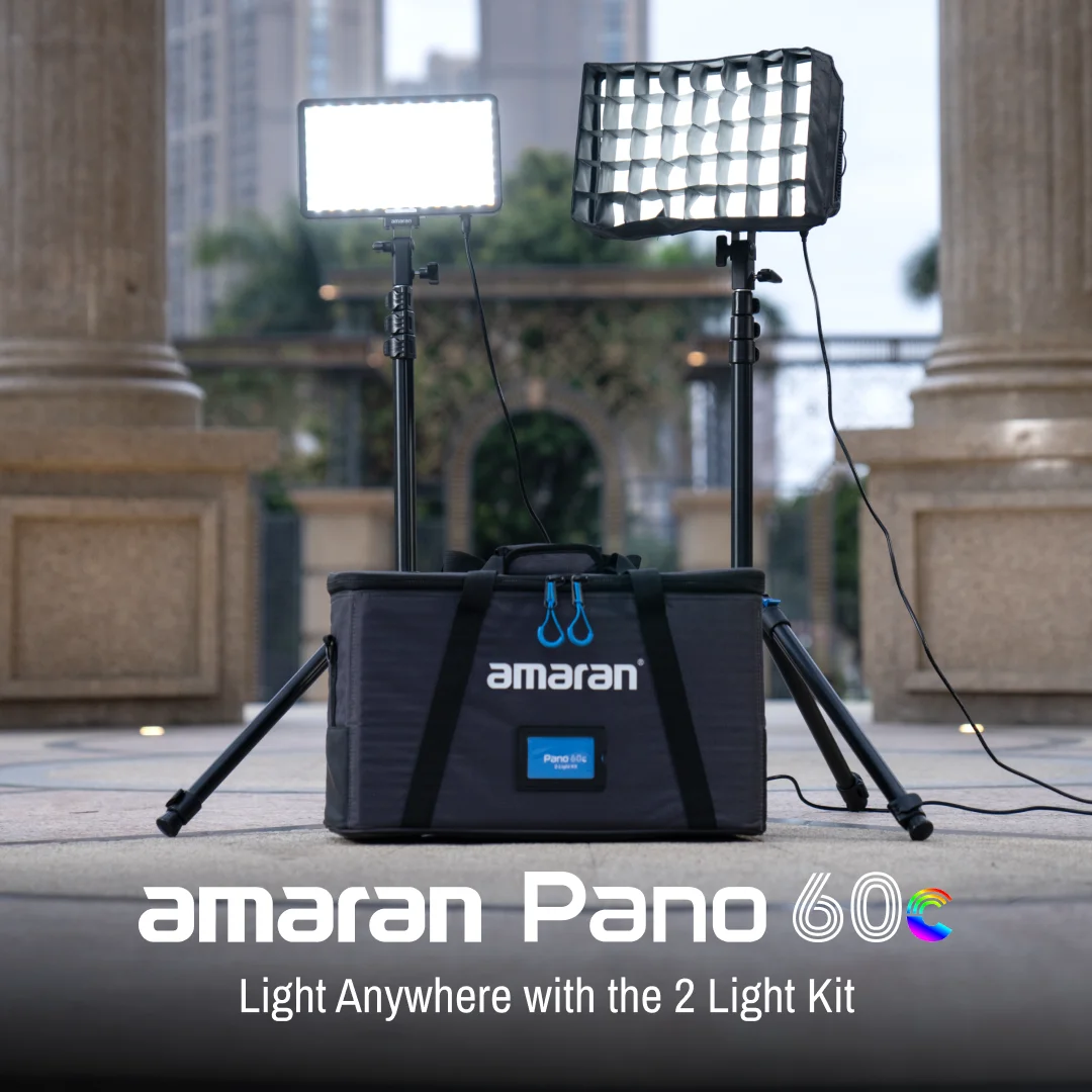 amaran Pano 60c 2-Light Kit Panel Lights 60W RGBWW LED Video