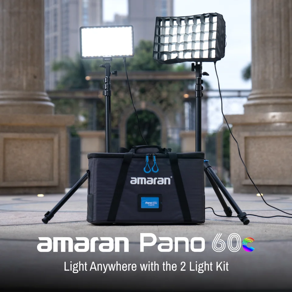 amaran Pano 60c 2-Light Kit Panel Lights 60W RGBWW LED Video