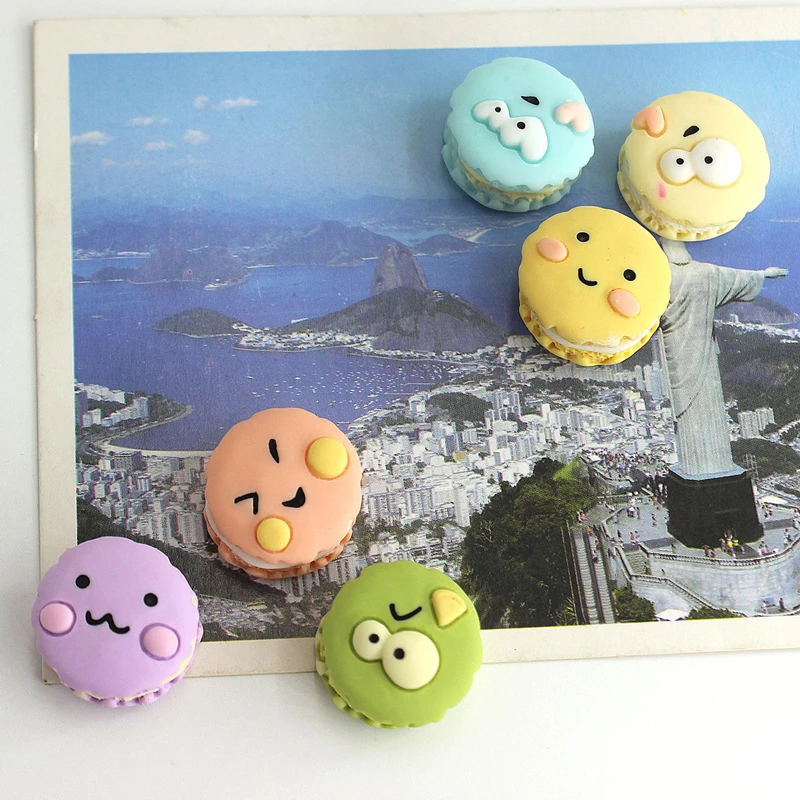 Set of Six fridge cookies magnet Macaron food model kitchen decoration magnetic sticker creative paste stereo art gift magnetic fridge magnets magnetic sticker magnetic fridge stickers