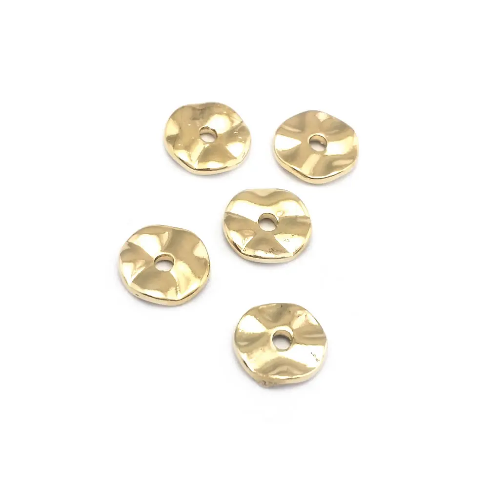 Cuentas de Espacio de Onda Redonda de Metal Dorado 18K 30PCS Alturas Varias Ideal para Hacer Joyas - details 19