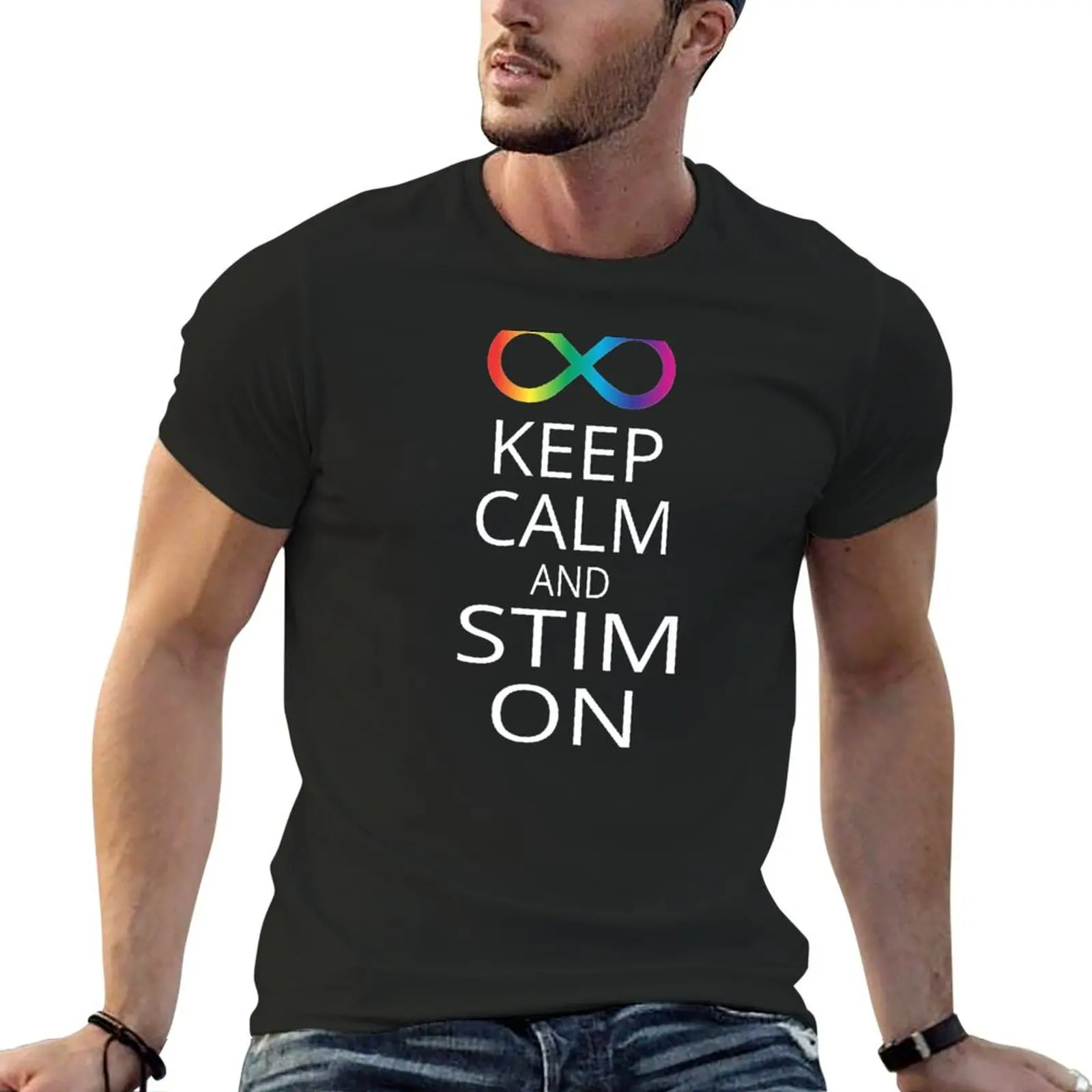 

Keep Calm and Stim On T-Shirt shirts graphic tee customizeds Men's clothing