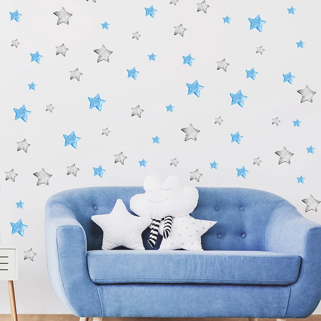 Pegatinas de pared Beige de estrellas de dibujos animados, calcomanías de  pared extraíbles para guardería, póster impreso para niños, habitación de  bebé, decoración Interior del hogar, regalos - AliExpress