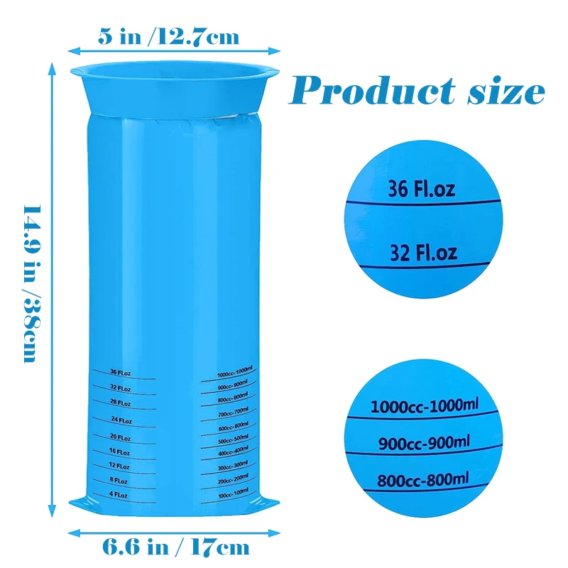 20-Pack Portable 1000ml Eco-Friendly Motion Sickness Bags