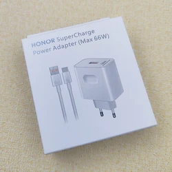Honor 66W EU SuperCharge Fast Charger with 6A USB Type C Cable - EU Set (White)