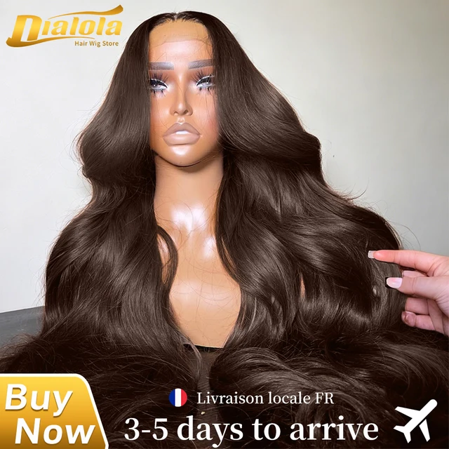 Perruques Lace Front Body Wave Chocolat Brun Cheveux Humains 13x4 13x6 HD Lace Frontal Wig Pour Femmes Pré-épilée Ligne de Cheveux Naturelle 1