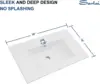 USA 30 Inch Bathroom Vanity Sink Tops - White Drop In Bathroom Sink Ceramic Topmount Rectangular Vanity Top with Overflow 5