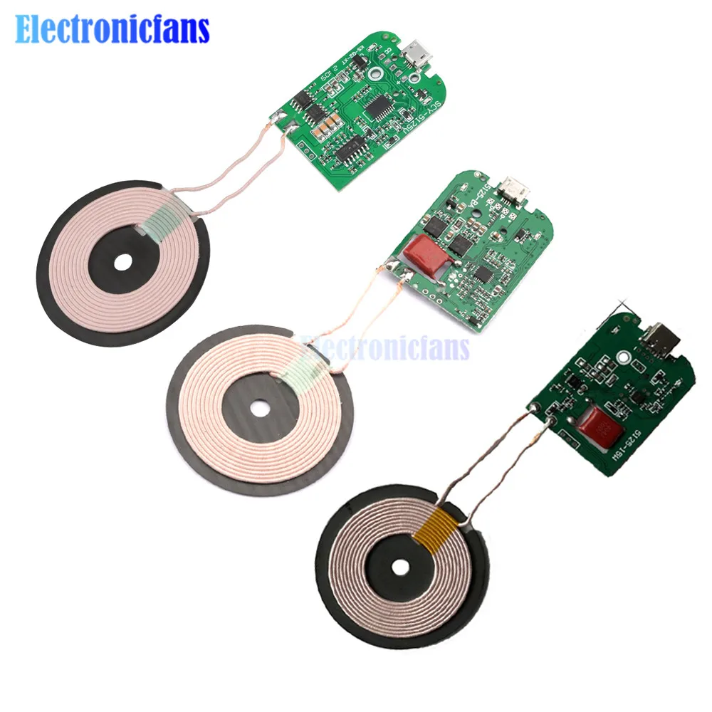 DC5V 9V 12V Type C Micro USB Fast Charge Wireless Charger Transmitter