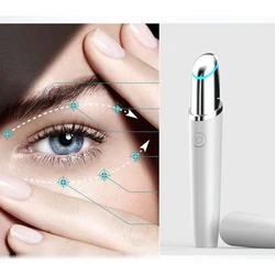 USB Multi-function Eye Massager Wand Chargeable Facial Massager Eye Massager for Dark Circles, Eye Bags, Puffiness Under Eyes