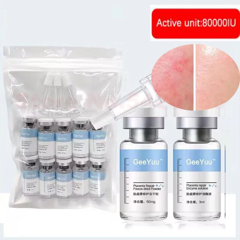Oligopeptide Placenta Freeze-dried Powder Essence Repair Facial Moisturiz Hydrating Pore Shrinkage Skin Rejuvenation Skin Care 6