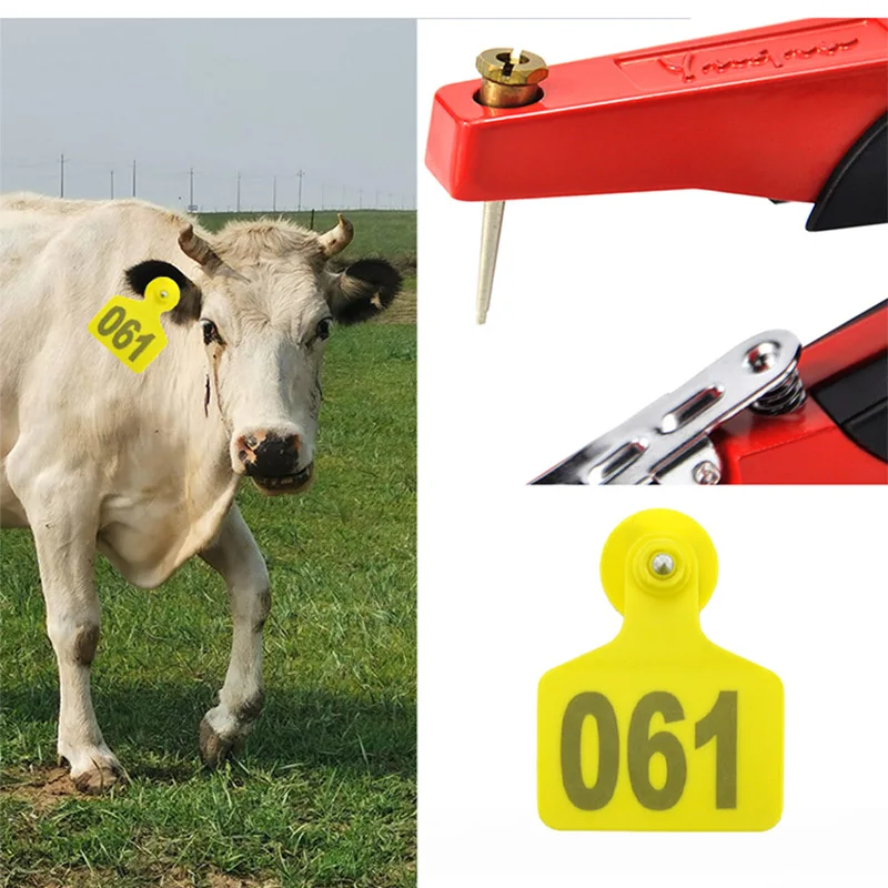 

001-100 Number Livestock Cow Cattle Ear Tags Customized Farm Animal Eartags Plastic TPU Identification Label for Pig Sheep