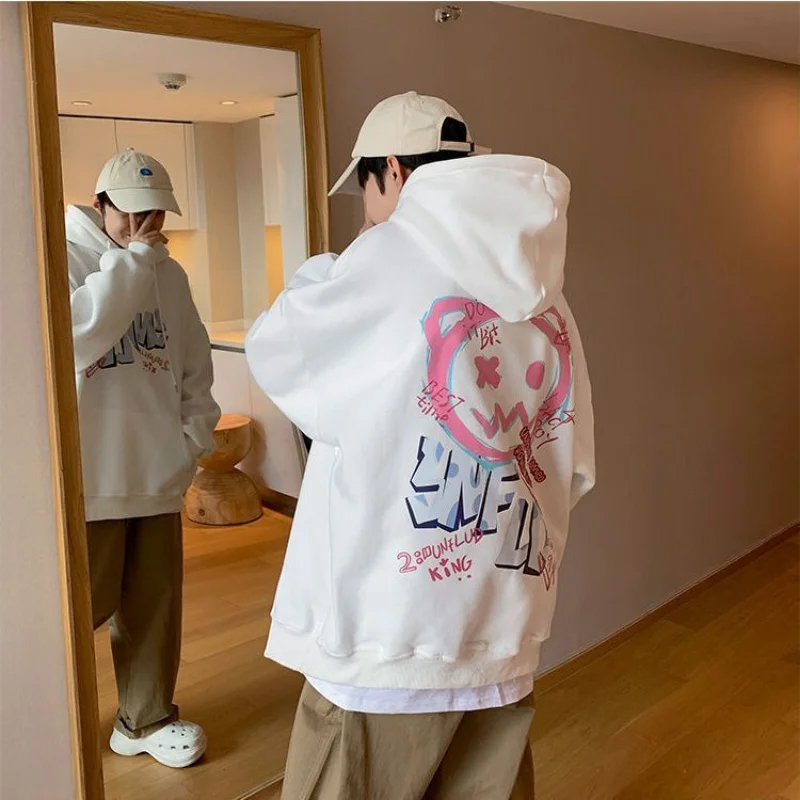 2022 Thick Fleece Winter Tops Men Hip Hop Hoodie Fun