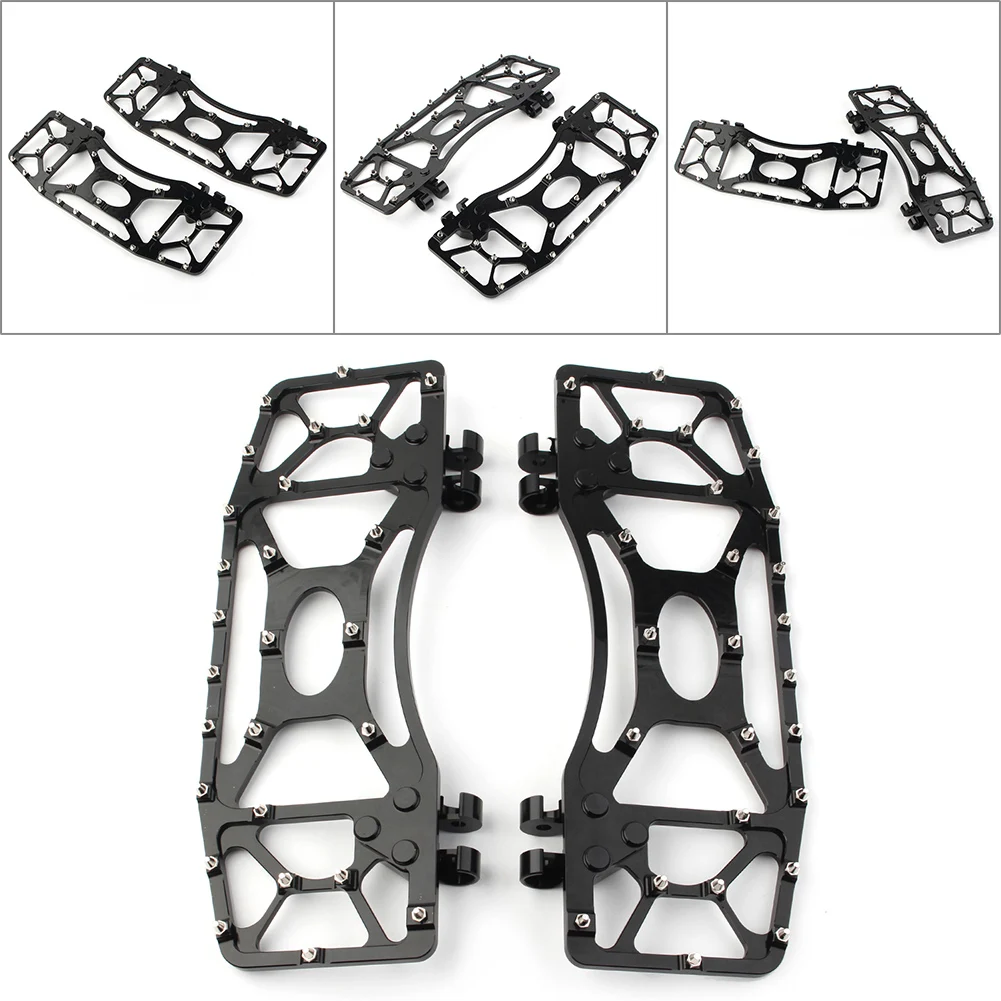 

Black Motorcycle Wide Foot Pegs Floorboard Floor Board MX Style 2Pcs For Harley Davidson Touring Electra Road Glide Dyna FLD