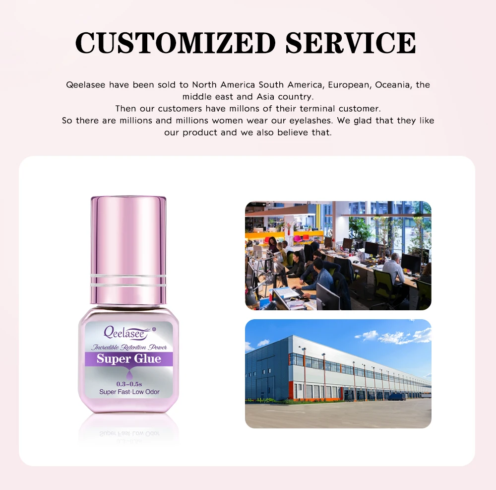 Qeelasee Wimpern kleber 0,3-0,5 s schnellste stärkste wasserdichte milde profession elle Wimpern Private Label Verlängerung kleber Großhandel – Detail 10
