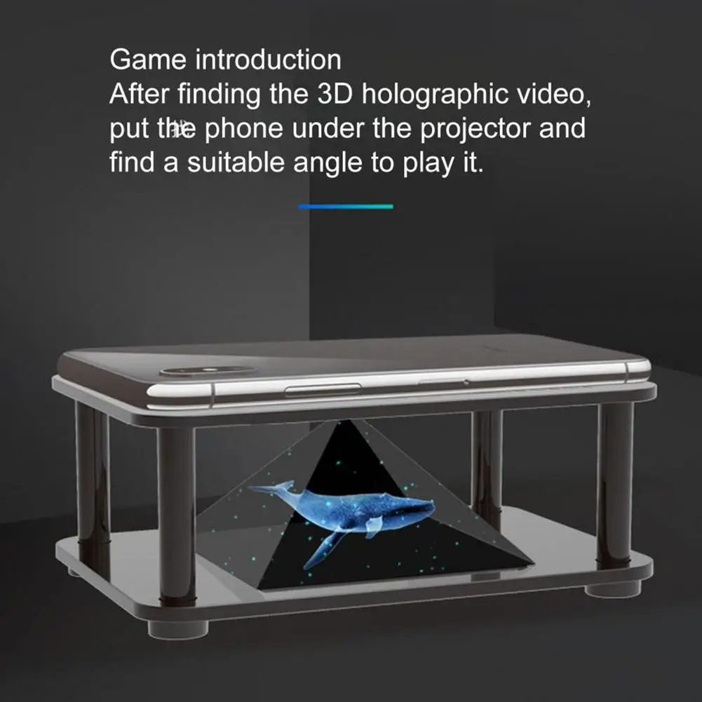 Universal 3D Holographic Display Stand Projector Mini Pyramid Hologram Projection Showcase For Mobile Phone Ipad MV Project D3H3