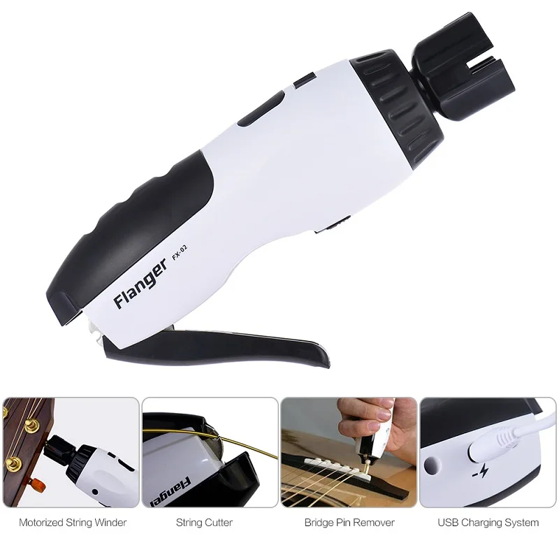 Flanger FX-02 Automatic Guitar String Winder String Cutte Motorized string winder string cutter bridge pin puller Stage Audio
