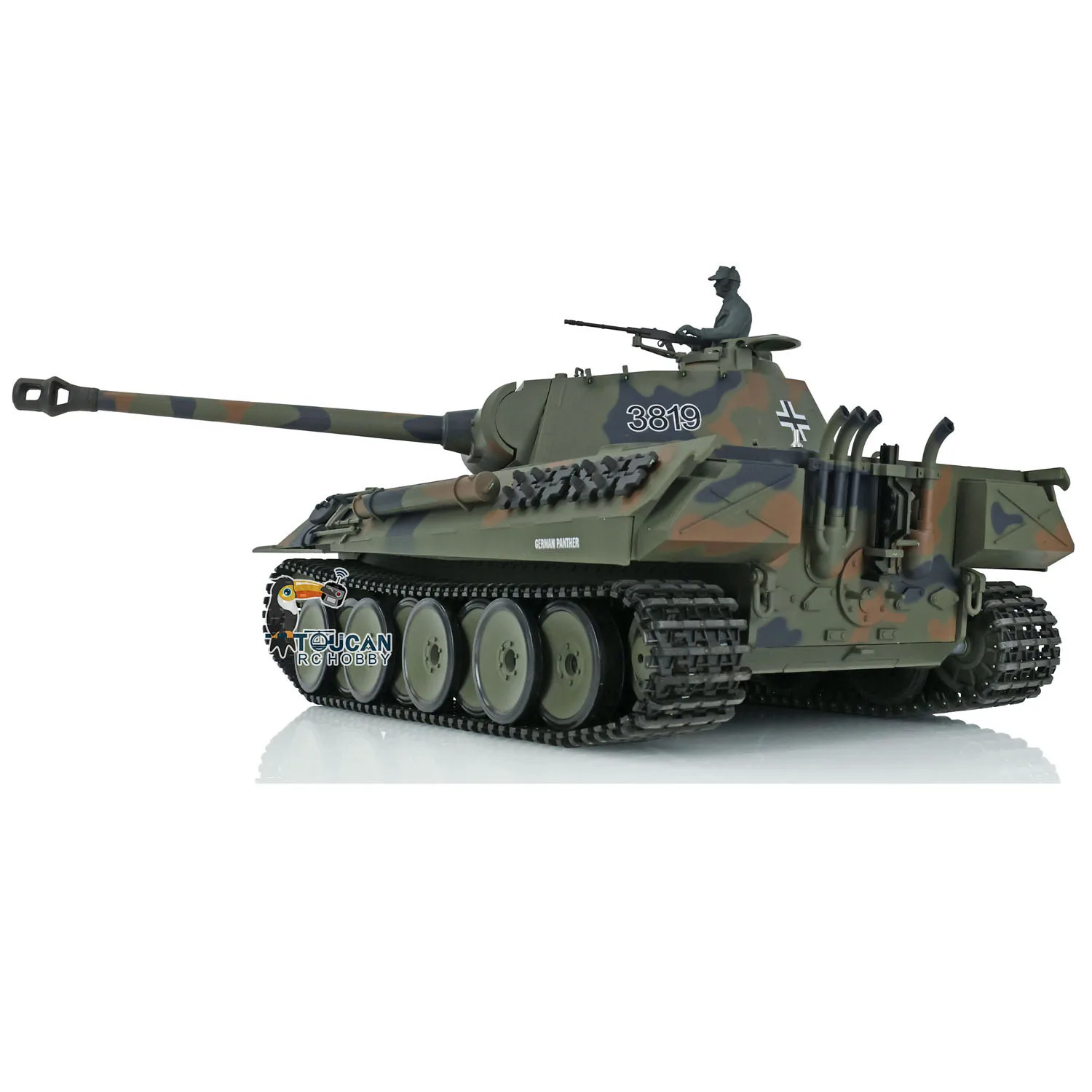 Heng Long 1/16 7.0 Plastic German Panther V RC Military Tank 3819 360° Turret Rotation BB Pellet Smoke Infrared TH17286-SMT2 5