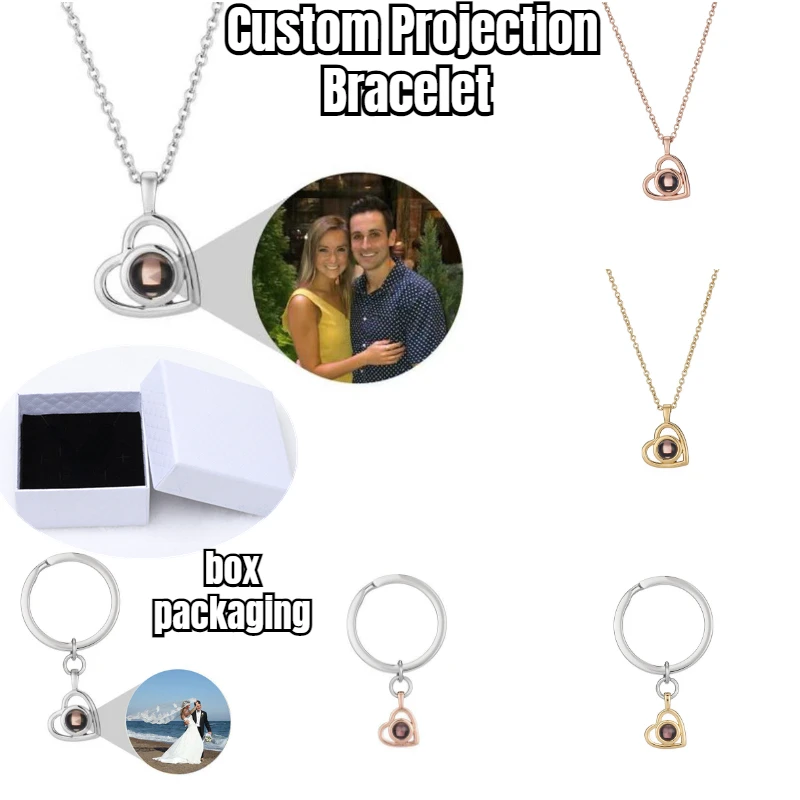 Custom Projection Photo Necklace Personalized Pet Photo Pendant,Projection Chain for Mom Memorial Mother's Day Jewelry Gifts 1pc
